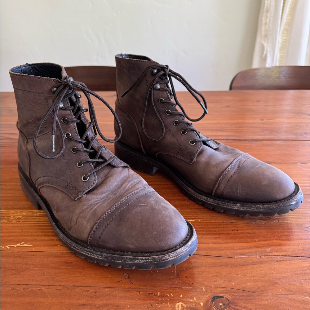 Men's Thursday Captains Brown Leather Lace-Up Boots